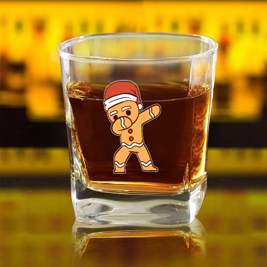 Dabbing Gingerbread Performer Gift Square Whiskey Glasses