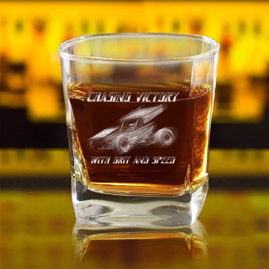Sprint Car Mom Dirt Track Racing Racing Race Day Square Whiskey Glasses