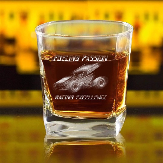 Sprint Car Mom Dirt Track Racing Racing Race Day Square Whiskey Glasses