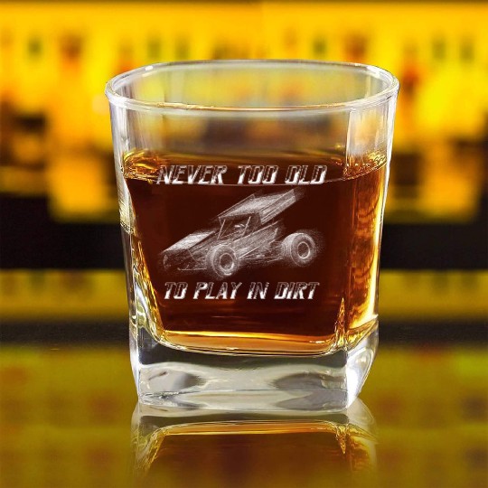 Sprint Car Mom Dirt Track Racing Racing Race Day Square Whiskey Glasses