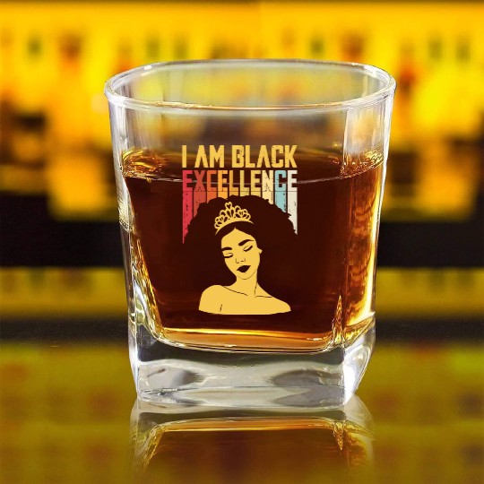 I Am Black History Month African American For Square Whiskey Glasses