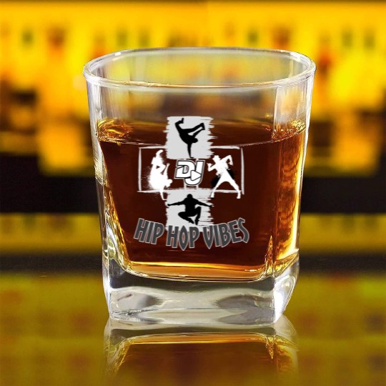 Hip Hop Vibes 2 b Square Whiskey Glasses