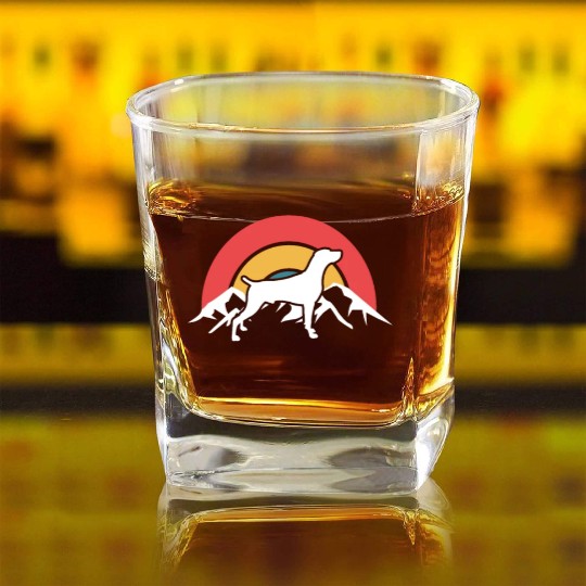 Weimaraner Silhouette Square Whiskey Glasses