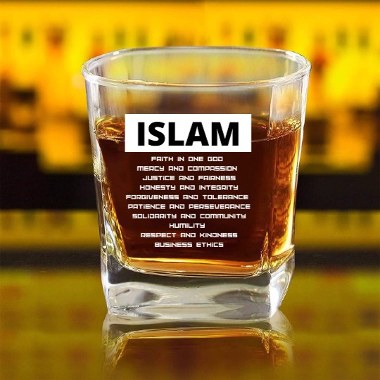 The Values Of Islam Square Whiskey Glasses
