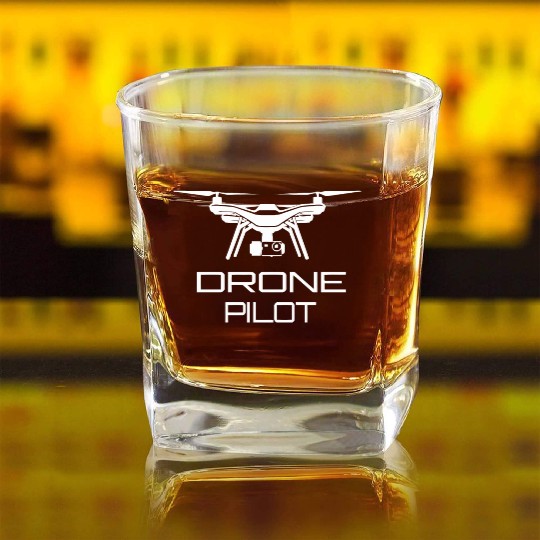 Drone Pilot Square Whiskey Glasses