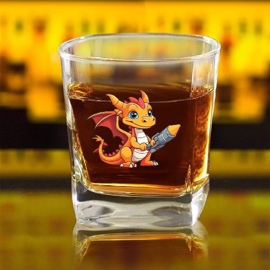 Baby Dragon Square Whiskey Glasses