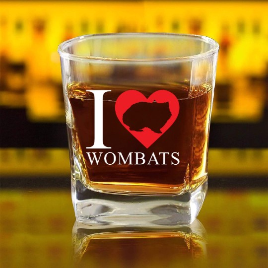 Wombat Love Square Whiskey Glasses