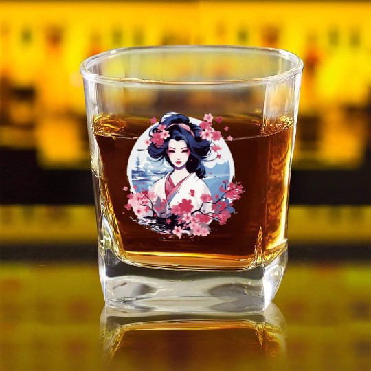 Geisha of Japan Square Whiskey Glasses