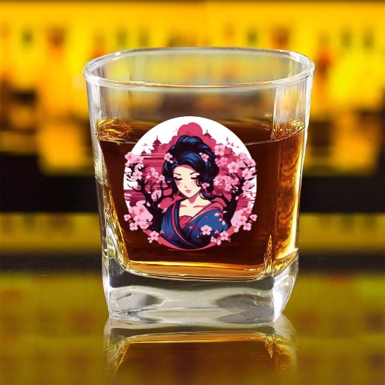 Geisha of Japan Square Whiskey Glasses