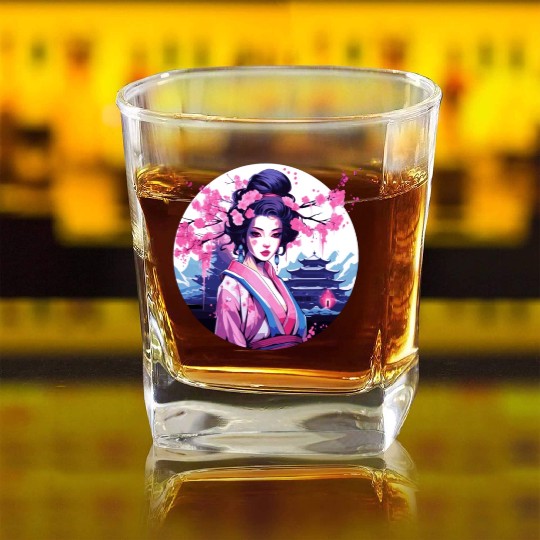 Geisha of Japan Square Whiskey Glasses