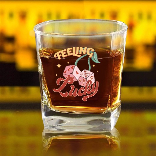 Feeling Lucky Tic Tac Toe Love Game Valentine Gift Square Whiskey Glasses