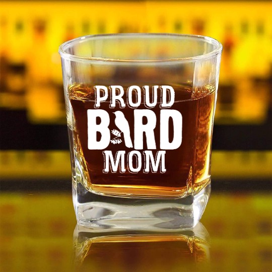 Bird Mom Birds Love Budgie Sparrow Heron Parrot Square Whiskey Glasses