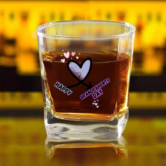 Happy Grandparents Day Square Whiskey Glasses
