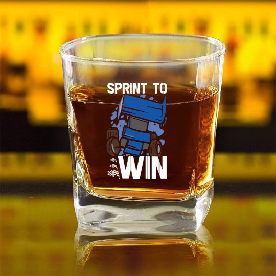 Sprint Car Mom Dirt Track Racing Racing Race Day Square Whiskey Glasses