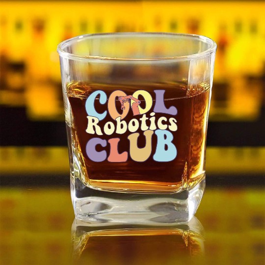 Cool Robotics Club Artificial Intelligence AI Square Whiskey Glasses