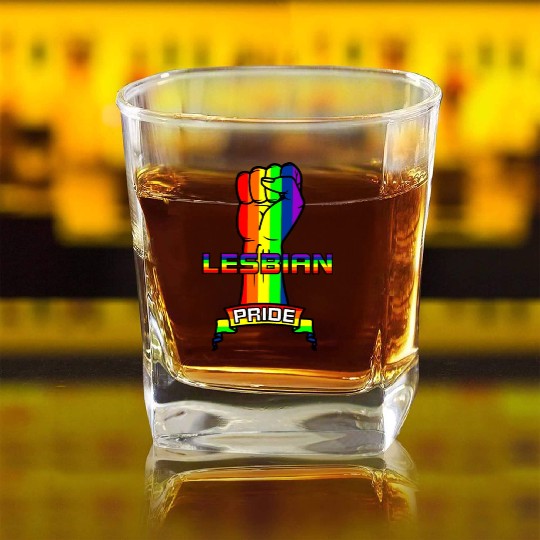 Rainbow lesbian pride Square Whiskey Glasses