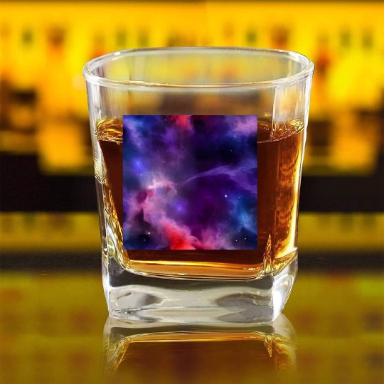 Galaxy nebula abstract design Square Whiskey Glasses