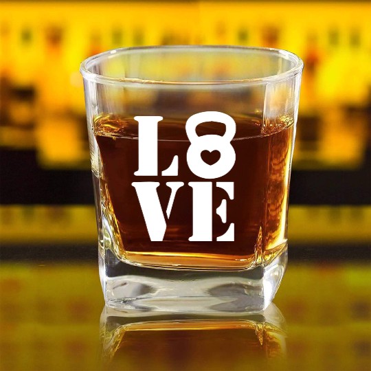 Love Workout Fitness Gym Square Whiskey Glasses
