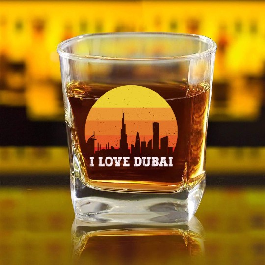 I love Dubai Square Whiskey Glasses