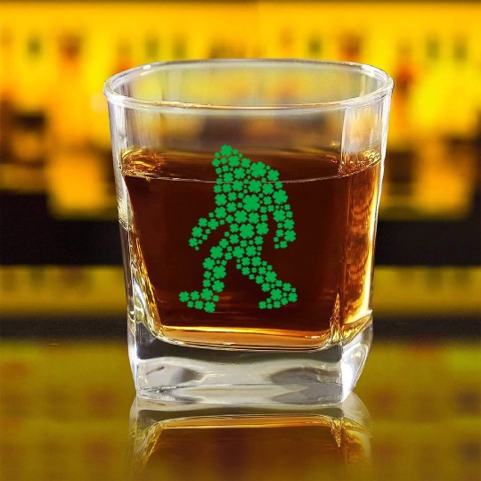 Clover Bigfoot St Patrick's Day Boys Shamrock Square Whiskey Glasses