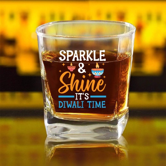 Happy Diwali Diwali Festival Indian Hindu Hinduism Square Whiskey Glasses