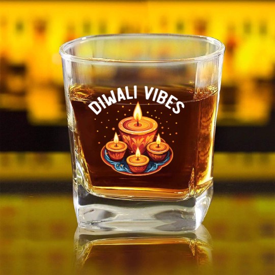Happy Diwali Diwali Festival Indian Hindu Hinduism Square Whiskey Glasses