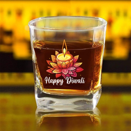 Happy Diwali Diwali Festival Indian Hindu Hinduism Square Whiskey Glasses