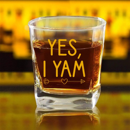 She s My Sweet Potato Yes I Yam Couple s Matching Square Whiskey Glasses