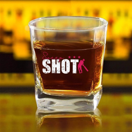 Sweep Shot Cricket Square Whiskey Glasses