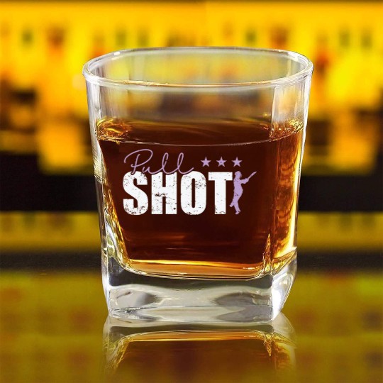 Pull Shot Cricket Square Whiskey Glasses