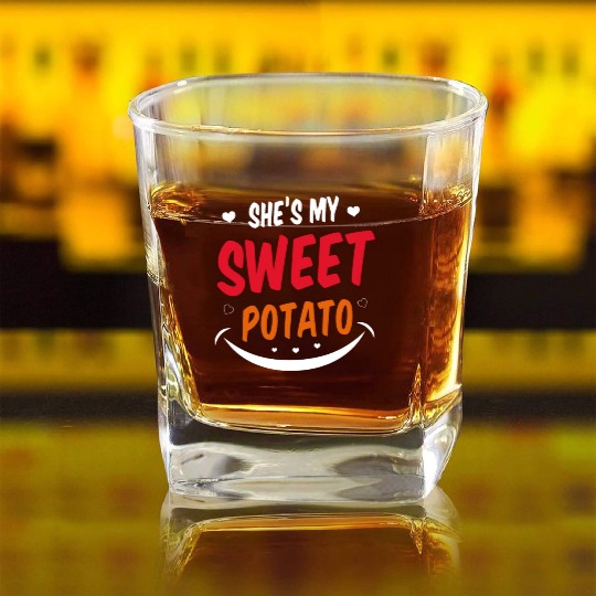 She Is My Sweet Potato Square Whiskey Glasses