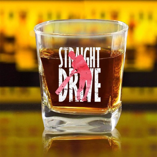Straight Drive Cricket Square Whiskey Glasses
