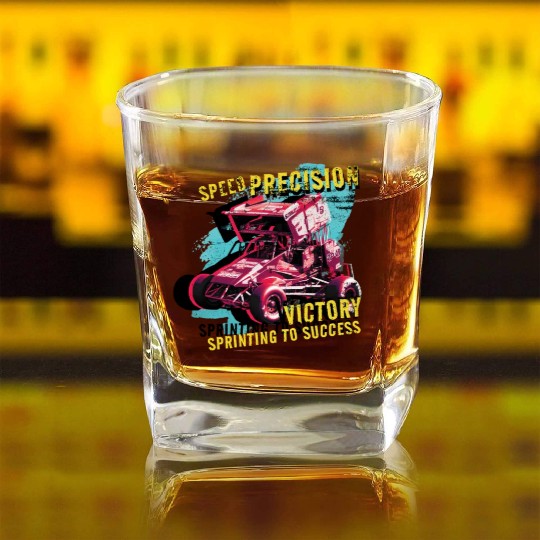 Sprint Car Mom Dirt Track Racing Racing Race Day Square Whiskey Glasses
