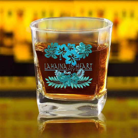 Lahaina in my Heart Square Whiskey Glasses