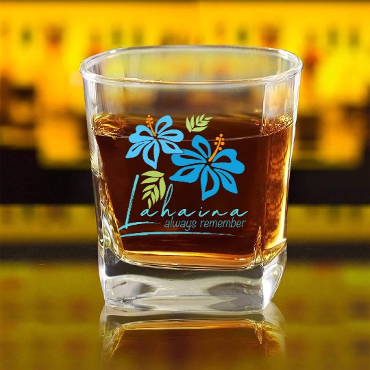 Hawaiian Hibiscus: Lahaina - Always Remember Square Whiskey Glasses