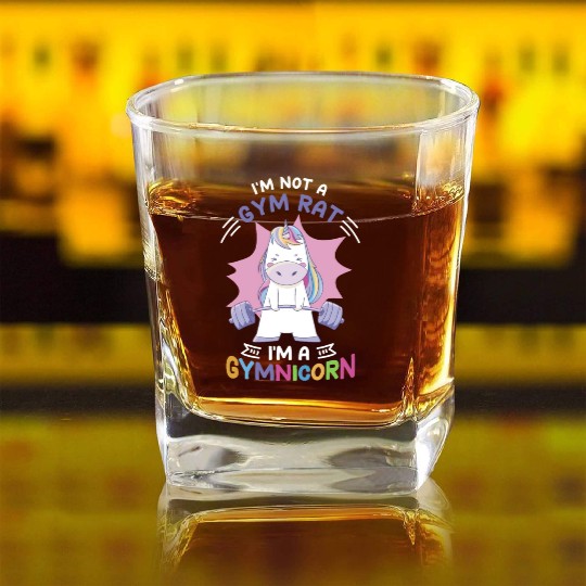 Fitness Workout Bodybuilder Weightlifting Gym Square Whiskey Glasses