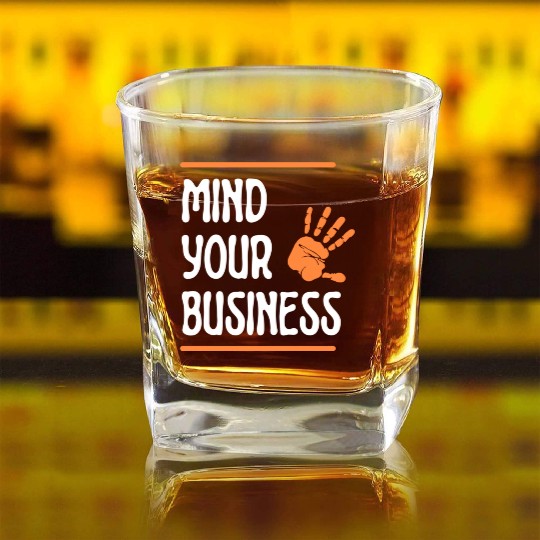 Palm of Serenity - Mind your biz Square Whiskey Glasses