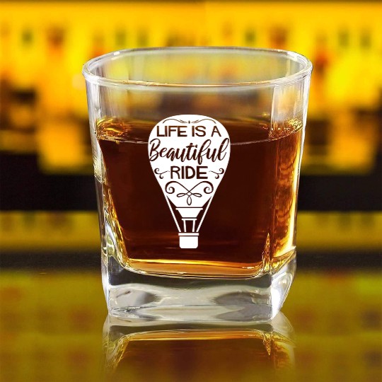 Hot air balloon sayings | aviation hobby gift Square Whiskey Glasses