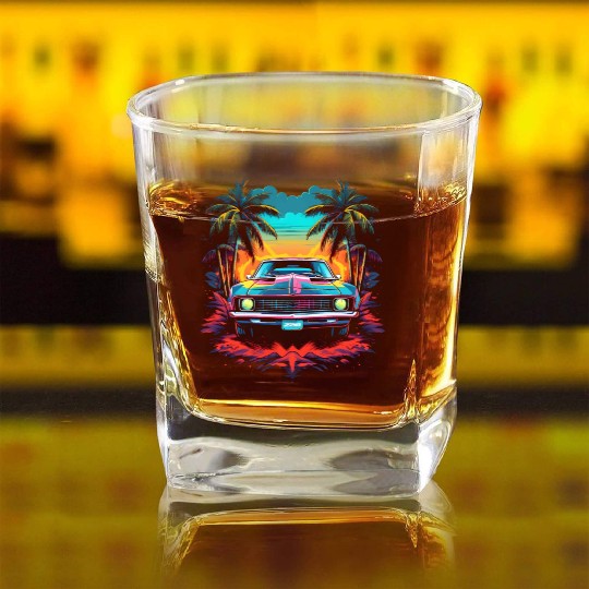 Exotic Camaro Z28 Square Whiskey Glasses