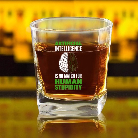 Data Robot AI Computer Science Machine Learning Square Whiskey Glasses