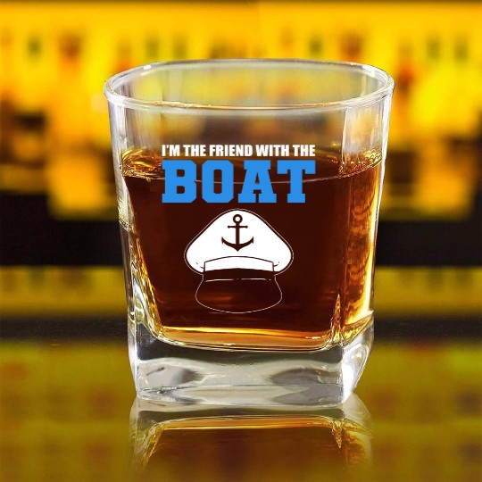 Friend with Boat Yacht Owner Gift Square Whiskey Glasses
