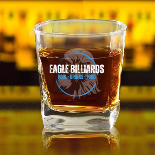 Eagle Billiards Branded Clothing Square Whiskey Glasses