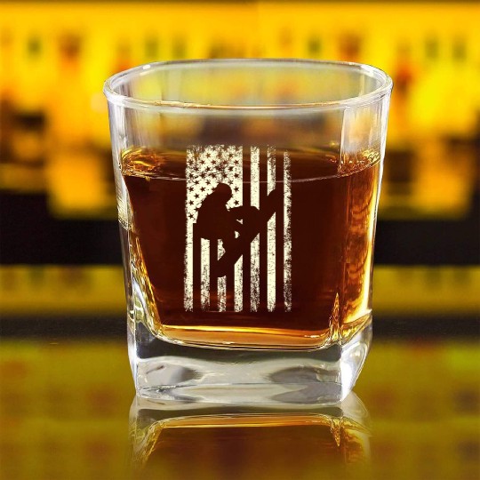 America Snowboard Freestyle Snowboarding USA Square Whiskey Glasses