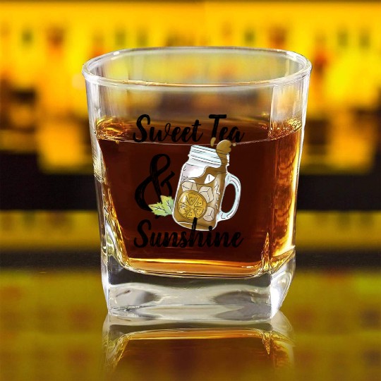 Sweet Tea And Sunshine Square Whiskey Glasses