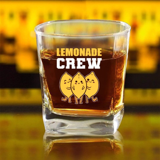 Lemonade Crew Fruits Lover Gift Square Whiskey Glasses