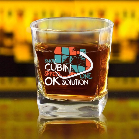 Funny Speed Cubing One Solution Math Lovers Square Whiskey Glasses
