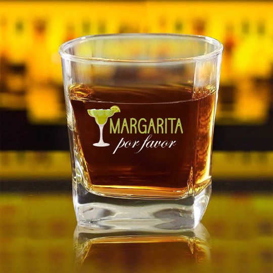 Margarita Por Favor Mexico Siesta Festivals Square Whiskey Glasses