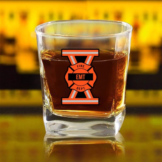 EMT emergency medical technician Square Whiskey Glasses