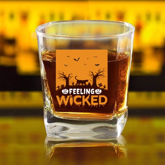 Halloween Feeling wicked Square Whiskey Glasses