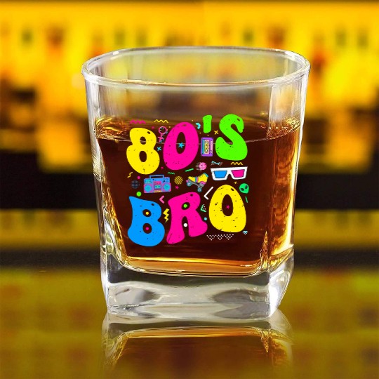 This Is My 80s Bro, 80's 90's Party Square Whiskey Glasses